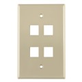 FPMQUAD-I - FACEPLATE SNGL GANG 4PORT IVORY
