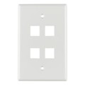 FPMQUAD-W - FACEPLATE SNGL GANG 4PORT WHITE