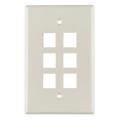FPMSIX-FW - FACEPLATE SNGL GANG 6PORT WHITE