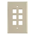 FPMSIX-I - FACEPLATE SNGL GANG 6PORT IVORY