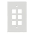 FPMSIX-W - FACEPLATE SNGL GANG 6PORT WHITE