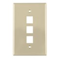 FPMTRIPLE-I - FACEPLATE SNGL GANG 3PORT IVORY