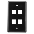 FPQUAD-B - FACEPLATE SNGL GANG 4PORT BROWN