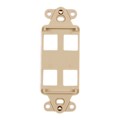 FPRMF4-I - MOD FRAME SNGL GANG 4PORT IVORY