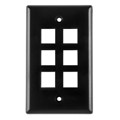 FPSIX-BK - FACEPLATE SNGL GANG 6PORT BLACK