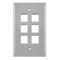 FPSIX-GRY - FACEPLATE SINGLE GANG 6PORT GRAY