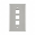 FPTRIPLE-GRY - FACEPLATE SINGLE GANG 3PORT GRAY