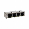 MTJG-4-88TX1-FSD-PG-LH-M4C - GANGED 4 POSITION MODULAR JACK,