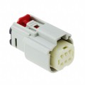 0334720607 - CONN RCPT 6POS LT GRAY