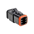 AT06-6S-SR01BLK - CONN PLUG 6POS STRAIN RELIEF