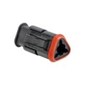 AT06-3S-SR01BLK - CONN PLUG 3POS STRAIN RELIEF