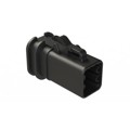 ATP06-6S-OMBLK - 6-POSITION FEMALE PLUG, OVERMOLD