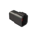 ATP04-6P-RD01BK - 6-POSITION RECEPTACLE, MALE, WIT