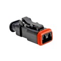 AT06-2S-SR02BLK - CONN PLUG 2POS STRAIN RELIEF