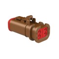 AT06-4S-OMBRN - CONN 4POS PLUG BROWN