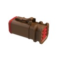 AT06-6S-OMBRN - CONN 6POS PLUG BROWN