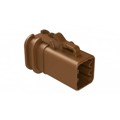 ATP06-6S-OMRDBRN - 6-POSITION FEMALE PLUG, OVERMOLD