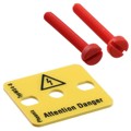 1004209 - WARNING PLATE W/2 PLASTIC SCREWS