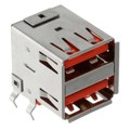USBR-A-D-S-O-TH - CONN RCPT USB2.0 TYPEA 8POS R/A