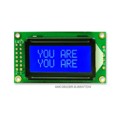 AMC0802BR-B-B6WTDW - LCD COB CHAR 8X2 BLUE TRANSF