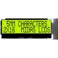 MCCOG21605D6W-SPTLYI - 2X16 CHARACTER CHIP-ON-GLASS LCD