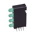 5680302222F - LED 4HI 3MM 5V GREEN PC MNT