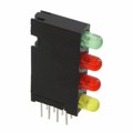 5680102113F - LED CBI 3MM 4X1 GRN,RED,RED,YLW