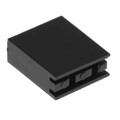 H-480C - LED HOLDER RA 2X3MM 2LD NYL BK