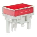 AT4163JC - CAP PUSHBUTTON RECT CLEAR/RED