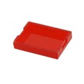 AT4117C - CAP PUSHBUTTON RECT CLEAR/RED