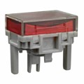 AT4028JC - CAP PUSHBUTTON RECT CLEAR/RED