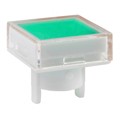 AT487JF - CAP PUSHBUTTON SQUARE CLEAR/GRN