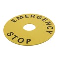 A22Z-3476-1 - EMERGNCY STOP PLATE 90MM YLW/BLK