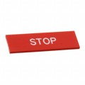 A22Z-3443R-4 - SW LEGEND PLATE STOP WH TEXT/RED