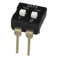DS04-254-2S-02BK - DIP SWITCH, SPST, 2.54 PITCH, FL