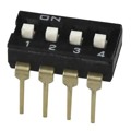 DS04-254-1L-04BK - DIP SWITCH, SPST, 2.54 PITCH, RA
