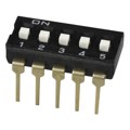 DS04-254-2L-05BK - DIP SWITCH, SPST, 2.54 PITCH, FL