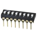 DS04-254-2S-08BK - DIP SWITCH, SPST, 2.54 PITCH, FL