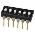 DS04-254-2L-06BK - DIP SWITCH, SPST, 2.54 PITCH, FL