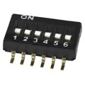 DS05-127-2-06BK-SMT-TR - DIP SWITCH, SPST, 1.27 PITCH, FL