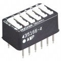 435166-4 - SWITCH DIP 6 POS UNSEALED BLACK