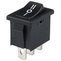 R1966DBLKBLKCF - SWITCH ROCKER SPDT 15A 125V