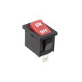 R1966ABLKREDIF - SWITCH ROCKER SPST 15A 125V