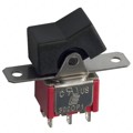 300DP3R1BLKM1QE - SWITCH ROCKER DPDT 5A 120V