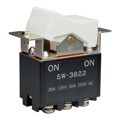 SW3822/U - SWITCH ROCKER DPDT 30A 125V